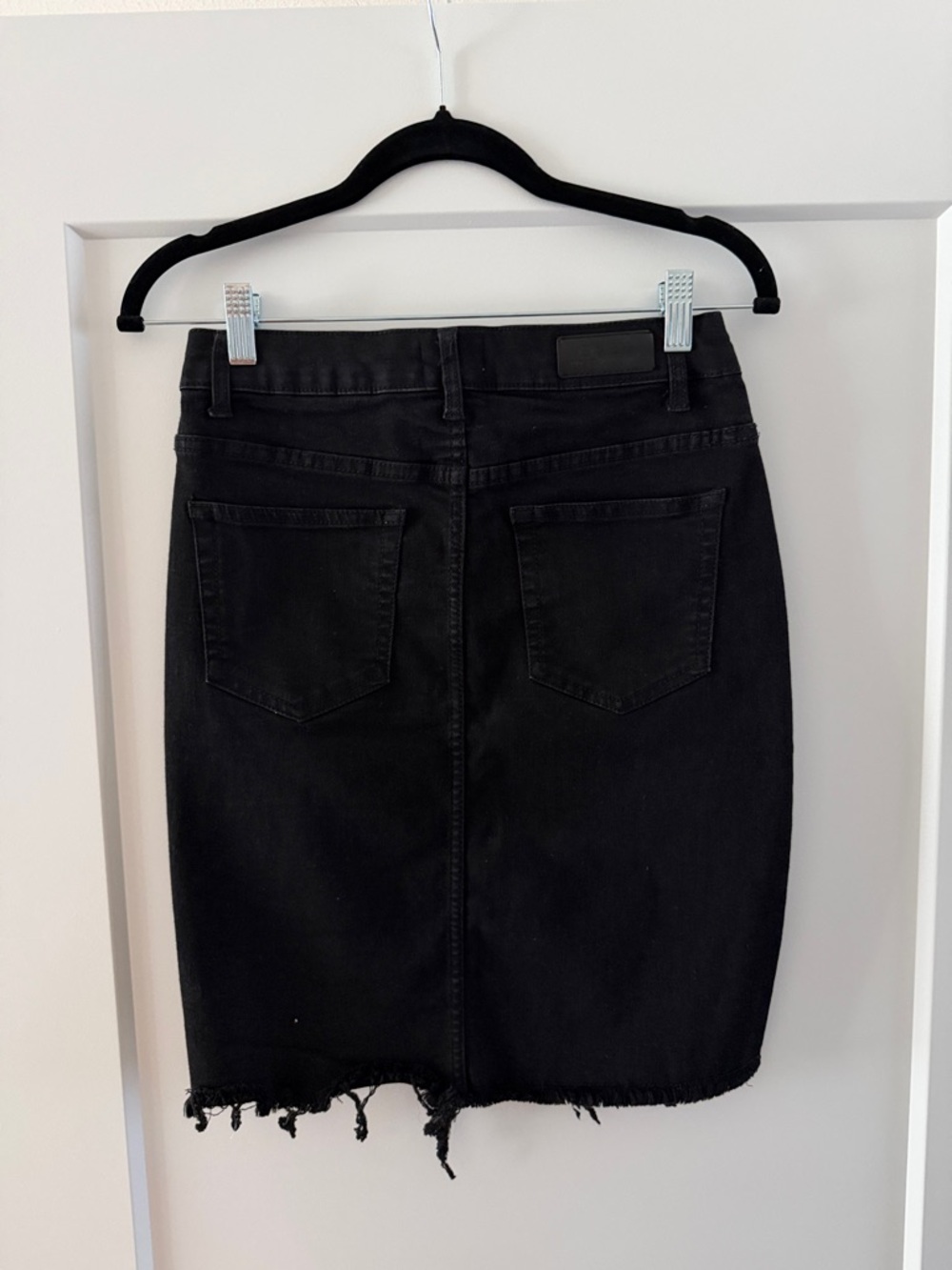 ONLY Black Denim Pencil Skirt with Subtle Distressing - Picture 3 of 3